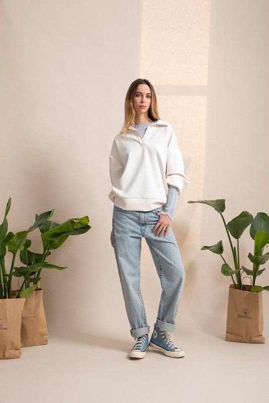 PEPE ROSA Felpa polo over