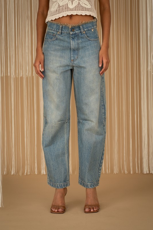 PHILIA LOFT Jeans baloon sfrangiato in vita