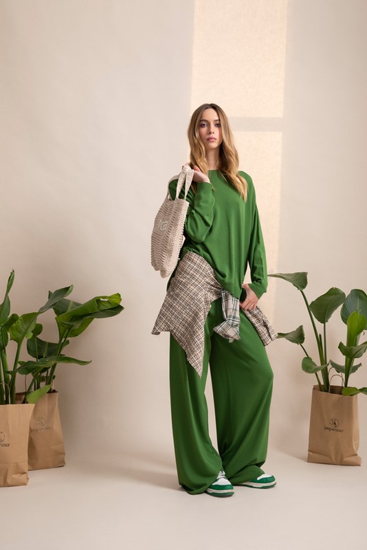 PEPE ROSA Maglia over con spacchetti laterali