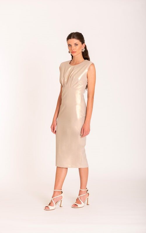 SISTE'S Abito midi spalmato con goiello schiena