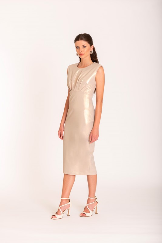 SISTE'S Abito midi spalmato con goiello schiena