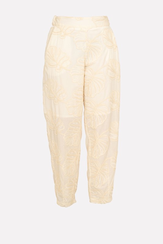 SISTE'S Pantalone baloon ricamo foglia