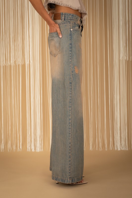 95FAFEE992673262760F84AE38BD1637_ PHILIA LOFT Jeans a palazzo vita bassa delavÈ