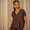PHILIA LOFT Blusa scollo v con riprese sotto il seno