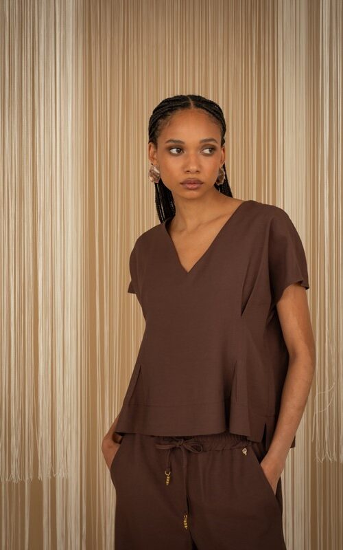 PHILIA LOFT Blusa scollo v con riprese sotto il seno