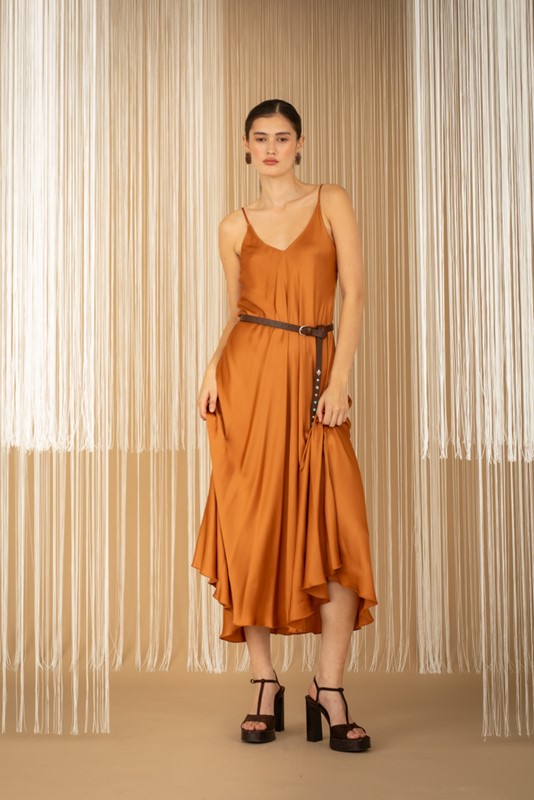 PHILIA LOFT Abito mod. sottoveste svasato con cintura