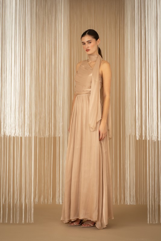 BF07701C349D940A879EE0158DBDE131_ PHILIA LOFT Abito lungo con bustino e apertura laterale