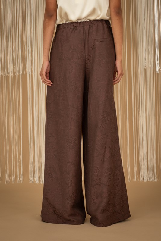 PHILIA LOFT Pantalone ampio jacquard in tinta