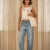 PHILIA LOFT Jeans baloon sfrangiato in vita