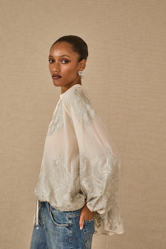 SOUVENIR Camicia over ricamata