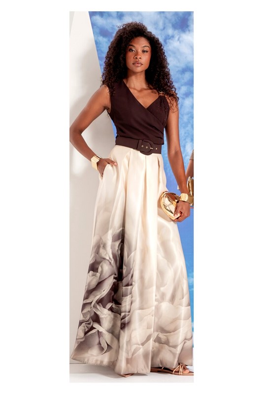 EDAS Gonna lunga stampata con spacco