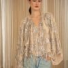 PHILIA LOFT Blusa over a v con ricamo in paillettes