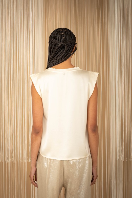 PHILIA LOFT Canotta spalla larga con pinces