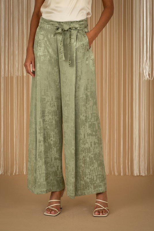 PHILIA LOFT Pantalone morbido con ricamo in tinta piÙ cintura