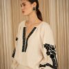 PHILIA LOFT Blusa over con ricamo a contrasto
