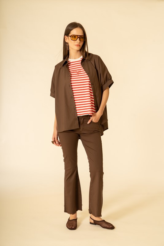 SISTE'S Pantalone a trombetta sfrangiato