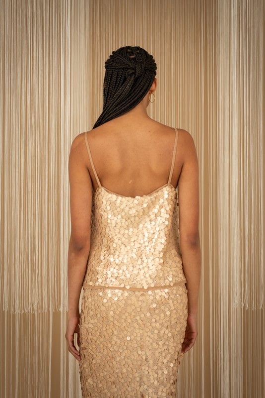 PHILIA LOFT Top bretelline con paillettes