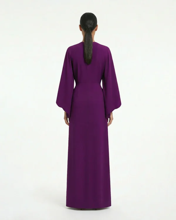 ALMA SANCHEZ Abito lungo con manica kimono e scollo profondo