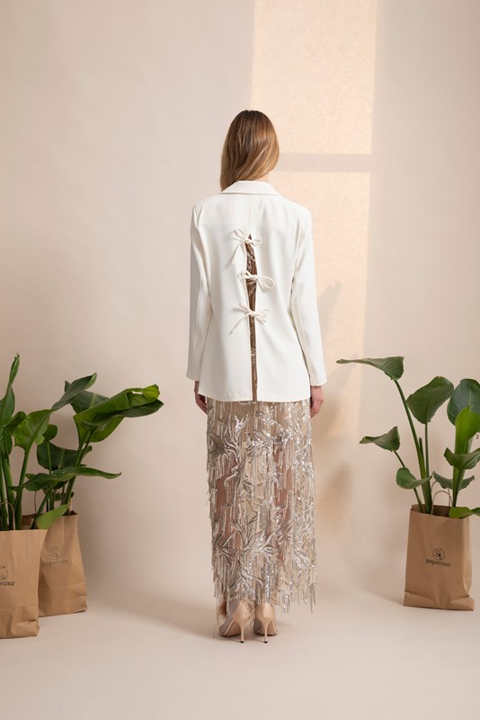 PEPE ROSA Giacca con apertura e fiocchi sul retro