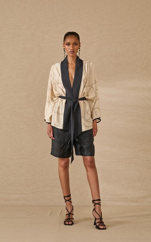 SOUVENIR Kimono con perline e cintura