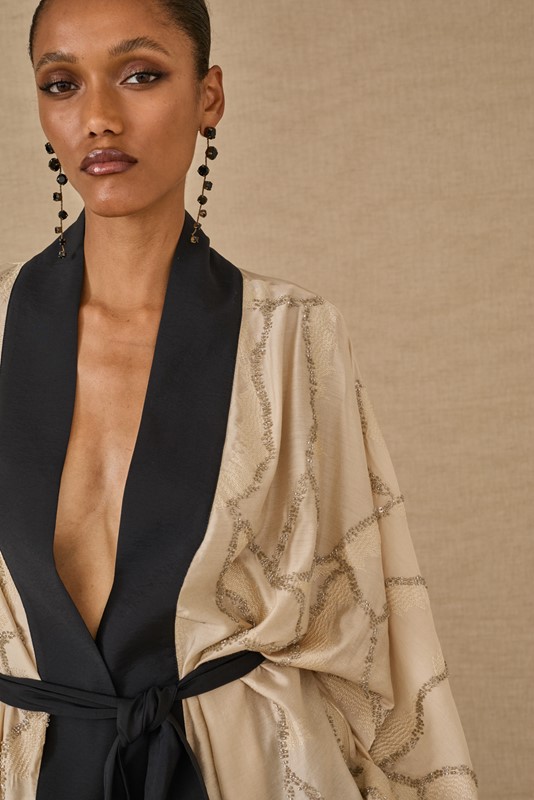 SOUVENIR Kimono con perline e cintura