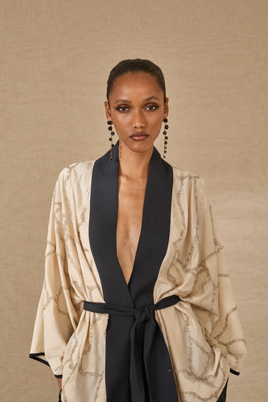 SOUVENIR Kimono con perline e cintura