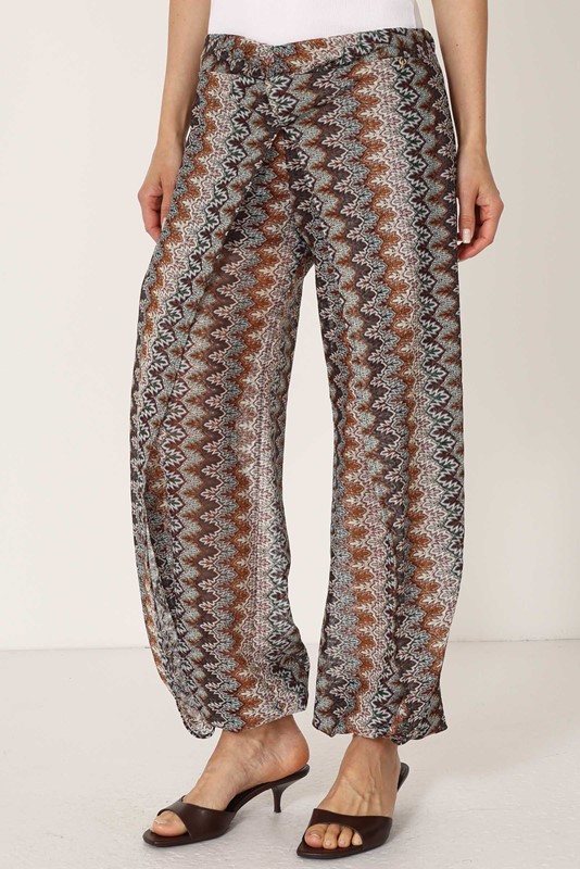 PHILIA LOFT Pantalone in fantasia con elastico sul fondo