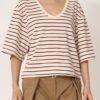 PHILIA LOFT T-shirt scollo v a righe over