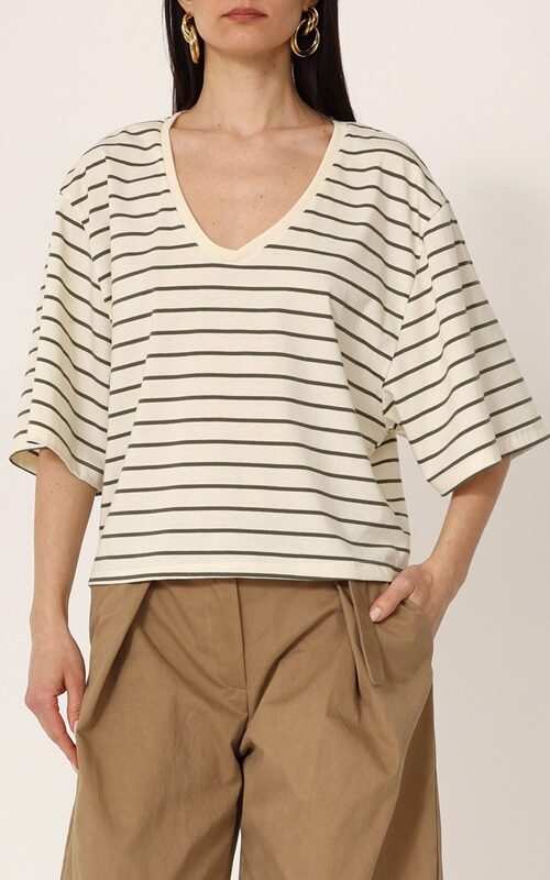 PHILIA LOFT T-shirt scollo v a righe over