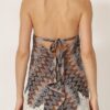 PHILIA LOFT Top scollo americana in fantasia con inserti in pizzo