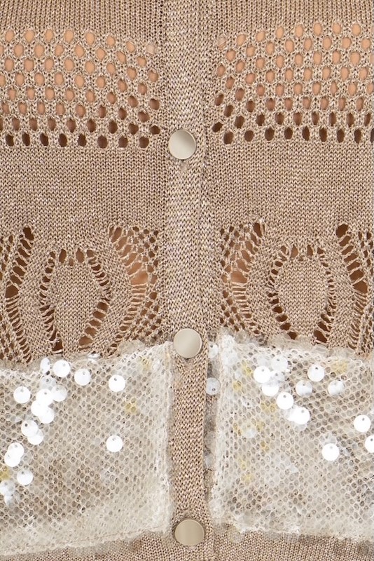SISTE'S Giacchina crochet con paillettes