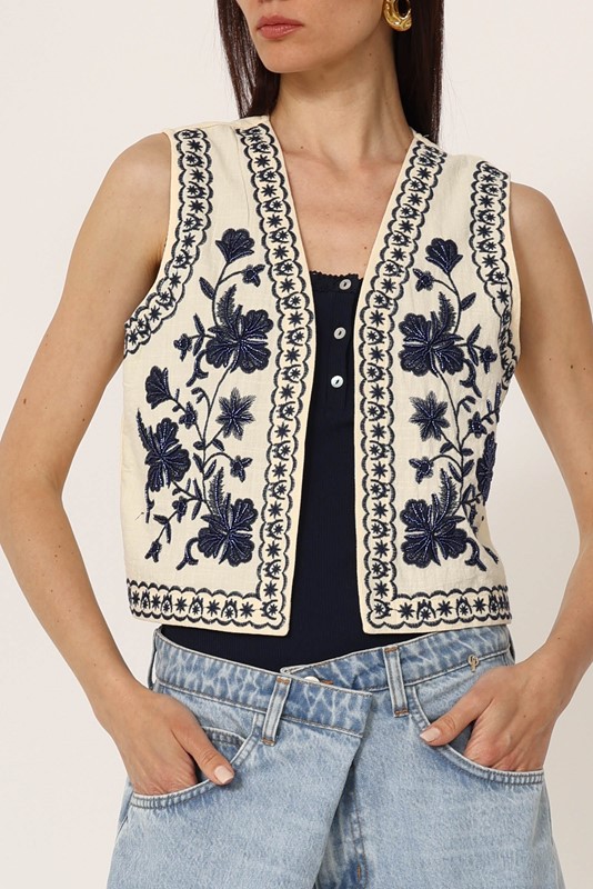 PHILIA LOFT Gilet con ricami