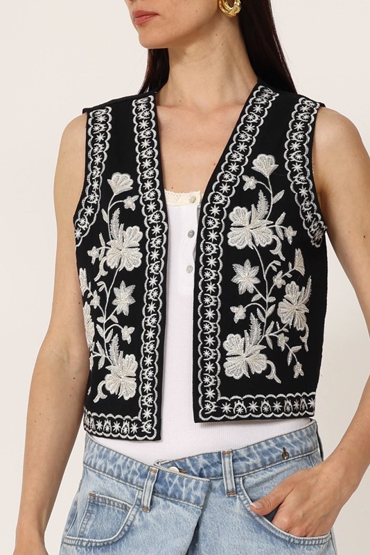 PHILIA LOFT Gilet con ricami