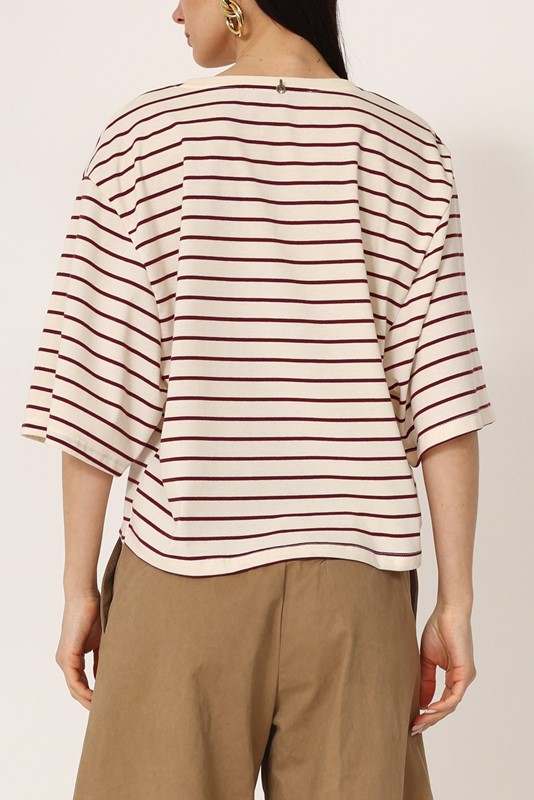 PHILIA LOFT T-shirt scollo v a righe over