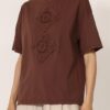 PHILIA LOFT T-shirt girocollo con inserto ricamo