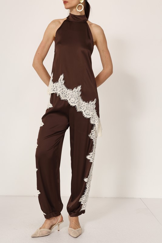 PHILIA LOFT Pantalone con inserti in pizzo