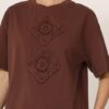 PHILIA LOFT T-shirt girocollo con inserto ricamo