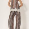 PHILIA LOFT Pantalone in fantasia con elastico sul fondo