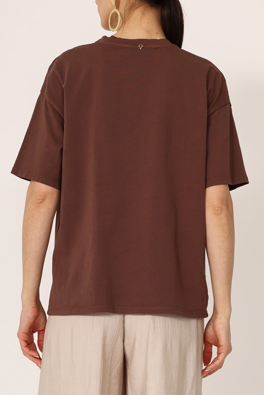 PHILIA LOFT T-shirt girocollo con inserto ricamo