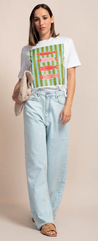 PEPE ROSA Jeans ampio lavaggio chiaro