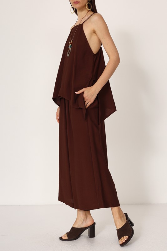 PHILIA LOFT Pantalone ampio corto con elastico in vita