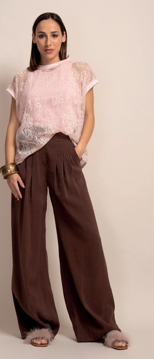 PEPE ROSA T-shirt morbida in pizzo
