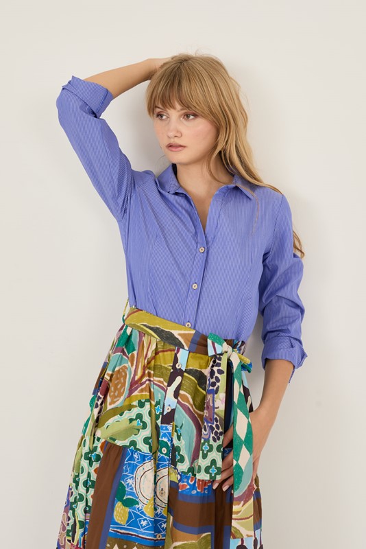 C4288B2457940CF4583CD544A98A8017_ SOUVENIR Abito camicia a righe con gonna in fantasia