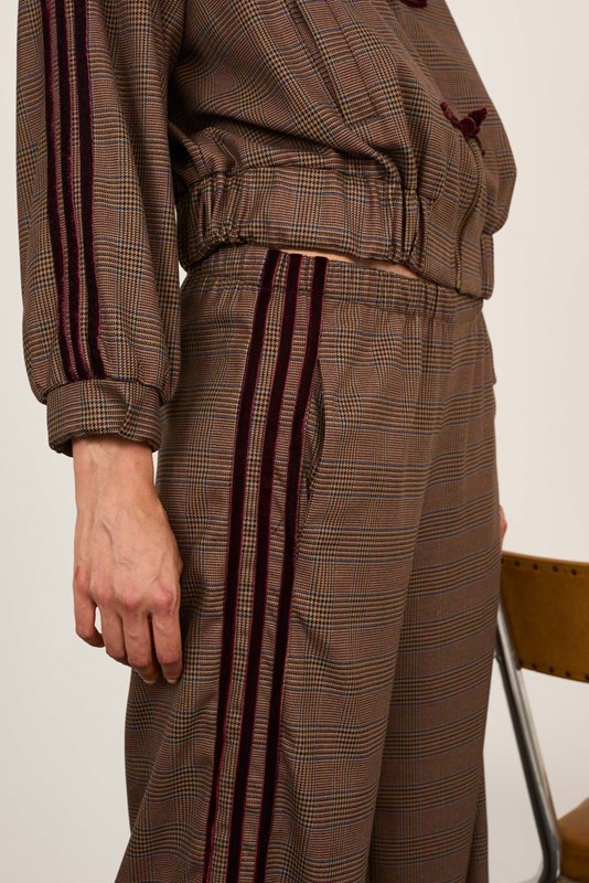 PHILIA LOFT Pantalone con coulisse in vita e bande laterali in velluto