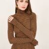 0836C83156E5AE6E8768A57F056F1141_ PHILIA LOFT Maglia collo alto righine misto cachemire
