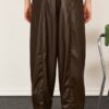 0FC3D9182DE33C3EDEF87901F819429A_ PHILIA LOFT Pantalone ecopelle mod baloon con elastico in vita