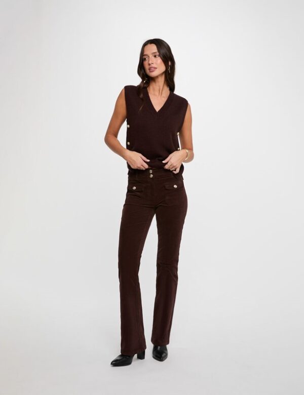 13DCA84525903F43D0BD328F2CF77637_ MORGAN Gilet in maglia scollo a v e bottoni laterali