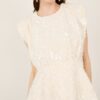 PHILIA LOFT Top con paillettes e spalline imbottite