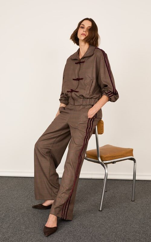 PHILIA LOFT Pantalone con coulisse in vita e bande laterali in velluto