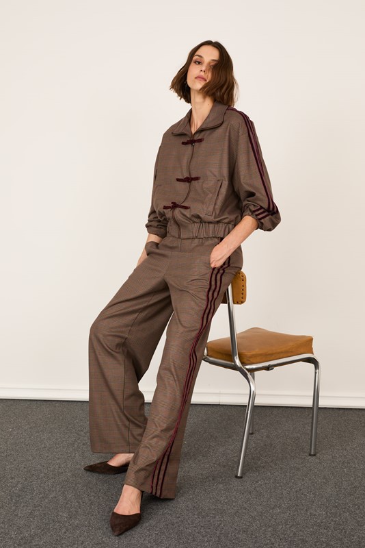 PHILIA LOFT Pantalone con coulisse in vita e bande laterali in velluto